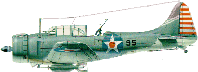Новейший палубный пикирующий бомбардировщик ВМС США SBD Dauntless, эскадрильи которых нанесли 4 июня 1942 года смертельный удар авианосному соединению Нагумо