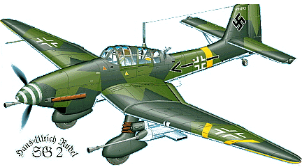 Немецкий пикирующий бомбардировщик Ю-87 (на рисунке изображён вариант истребителя танков с подкрыльевыми пушками).